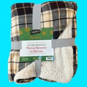 Plaid Sherpa Throw Blanket